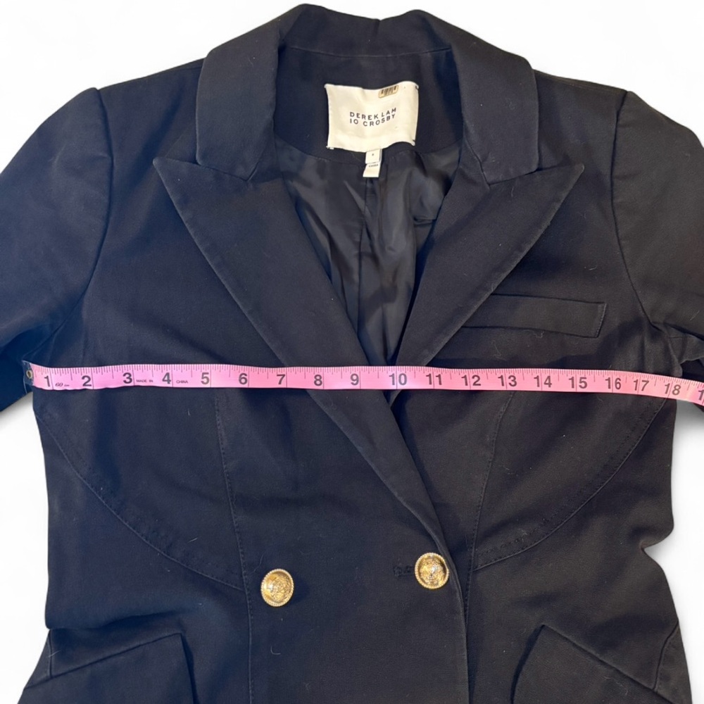 Derek Lam 10 Crosby Double Breasted Black Blazer with Gold Buttons - Picture 6 of 8